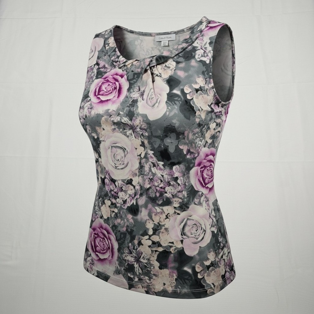 Calvin Klein Women's M Floral Shell Top Career Office Cottagecore